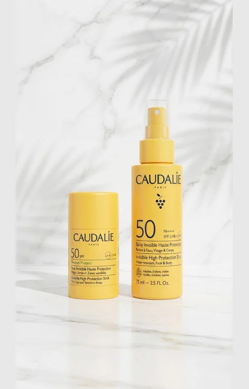 Solar Caudalie Vinosun SPF 50, esprai per a cara i cos al costat de l'stick per a llavis i zones sensibles