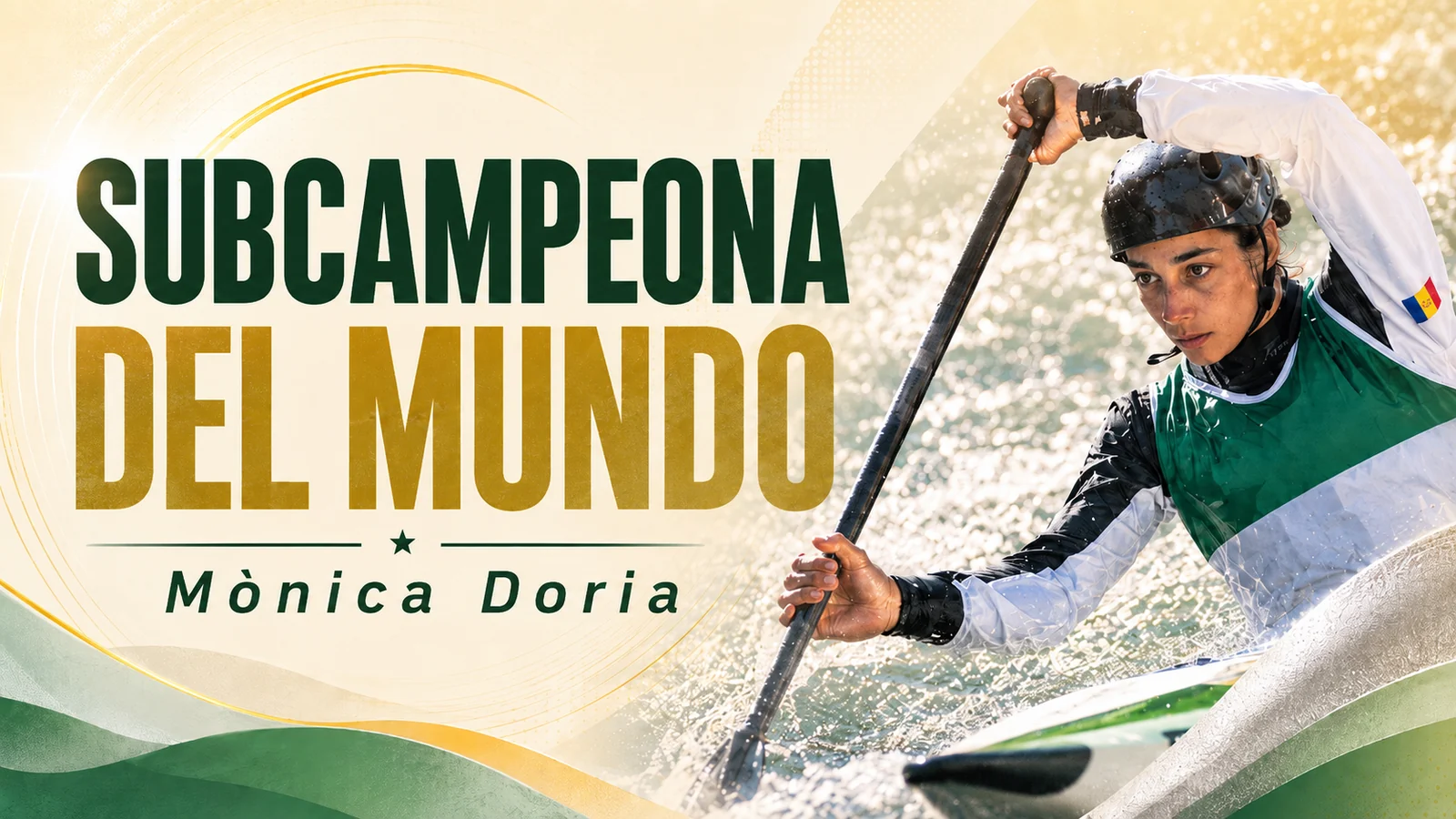 Mònica Dòria rema en aguas bravas con el peto de Andorra, subcampeona del mundo de C1 en piragüismo